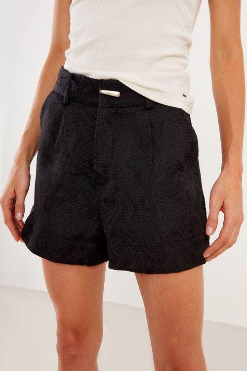 Short Clochard Jacquard - Preto
