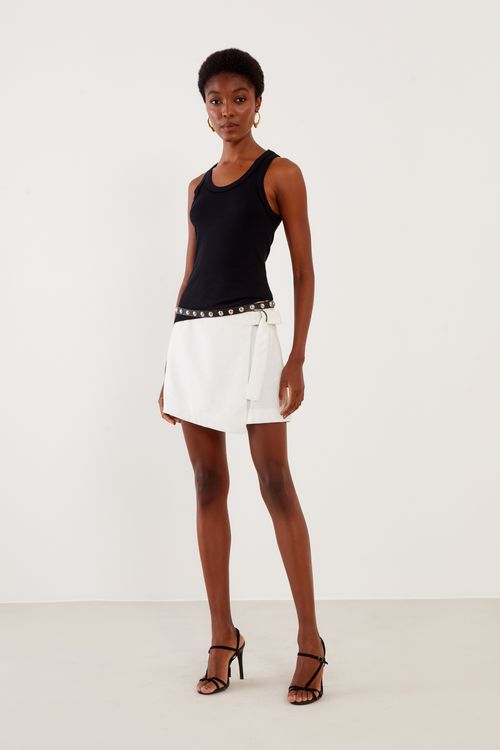 Short Saia Casual Alfaiataria - Off White