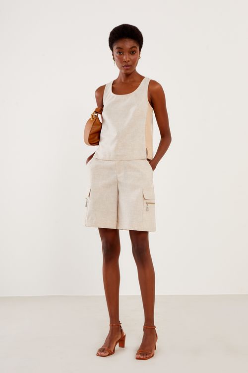 Bermuda Bolso Cargo - Cru