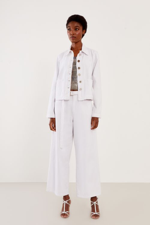 Jaqueta Sarja Zig Zag Frente - Off White