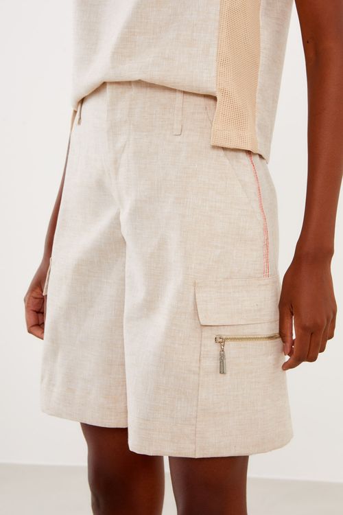 Bermuda Bolso Cargo - Cru