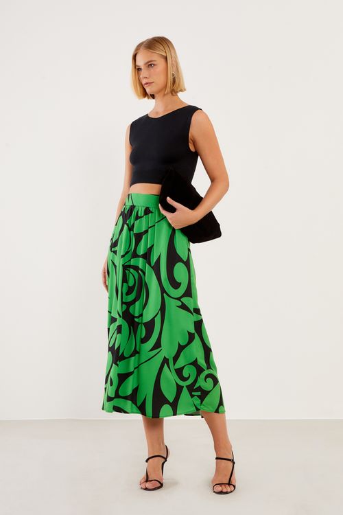 Top Tricot Nervuras Barra - Preto
