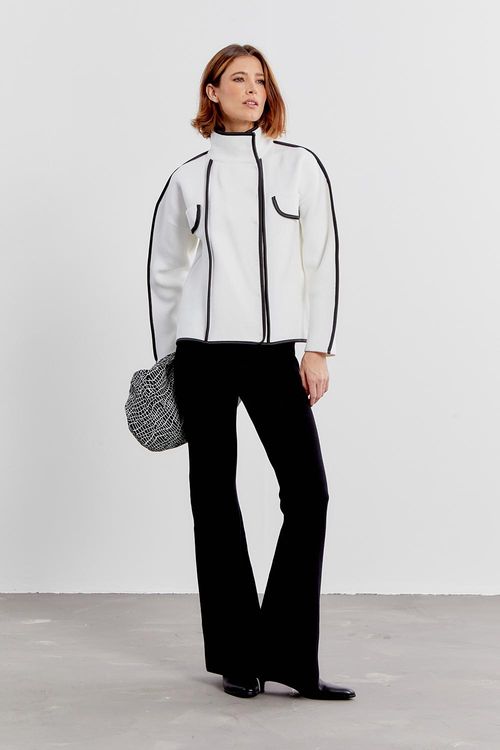 Calça Flare Tricot - Preto