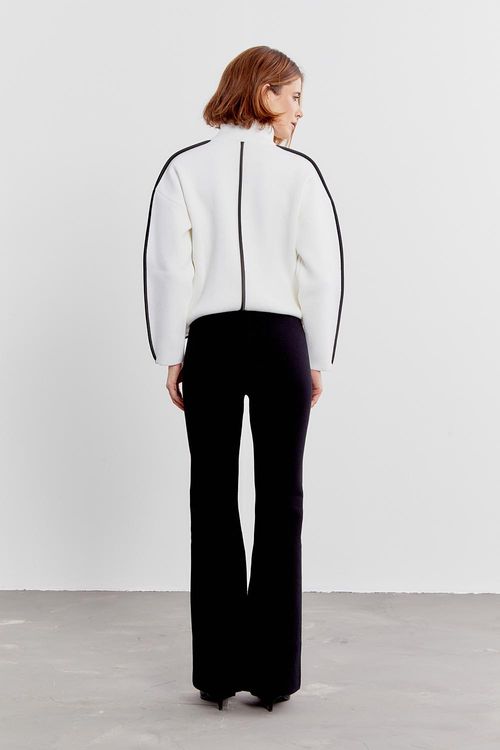 Calça Flare Tricot - Preto