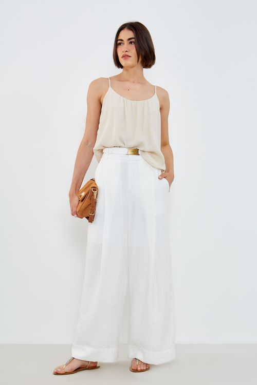 Blusa Casual Franzida - Off Rustica