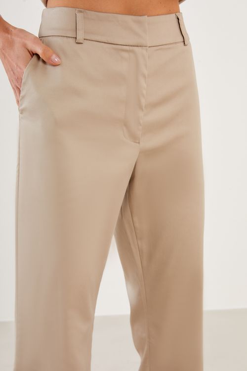 Calça Alfaiataria Basic - Caqui Corda