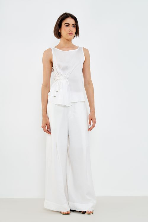 Blusa Assimétrica Lateral - Off White