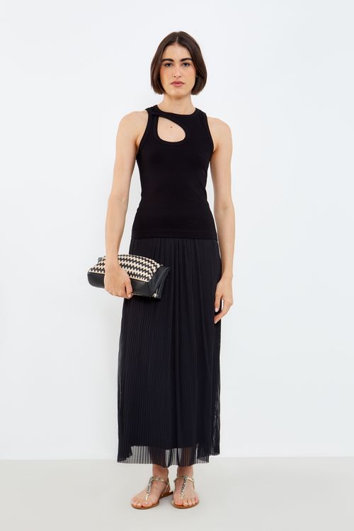 Blusa Malha Cut - Preto