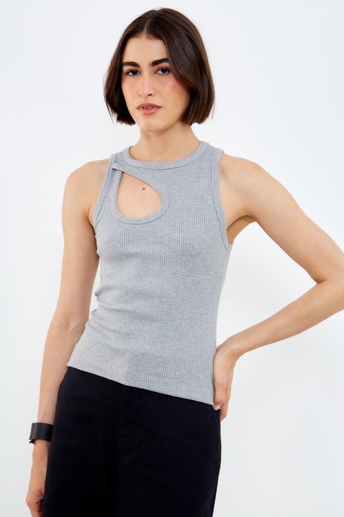 Blusa Malha Cut - Mescla