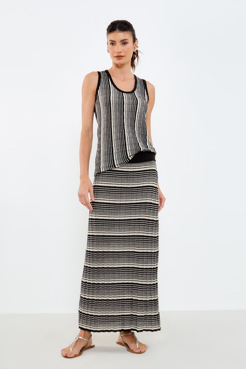 Saia Tricot Listras - Preto