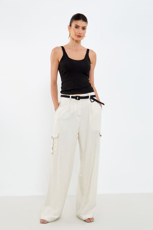 Regata Tricot Alça - Preto