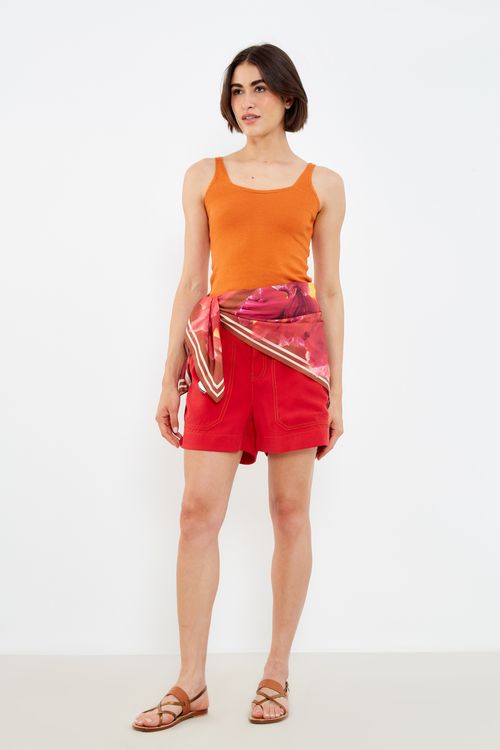 Regata Tricot Alça - Laranja Organico