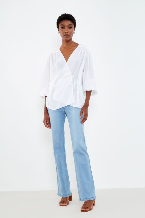 Blusa Transpasse Amarração - Branco