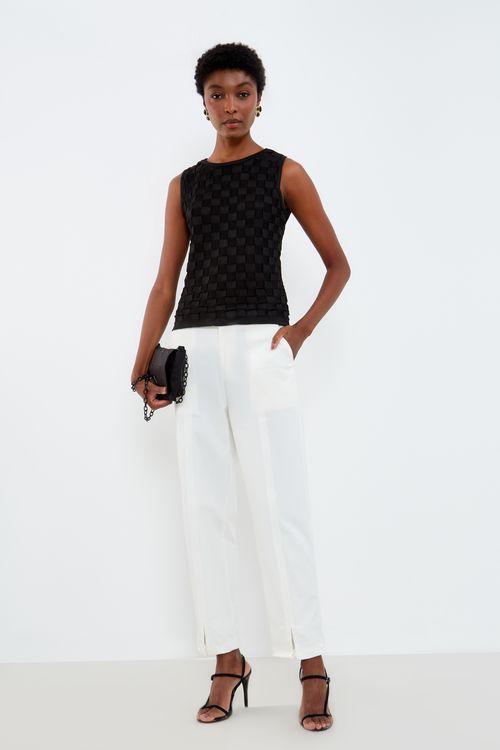 Calça Sarja Abertura Boca - Off White