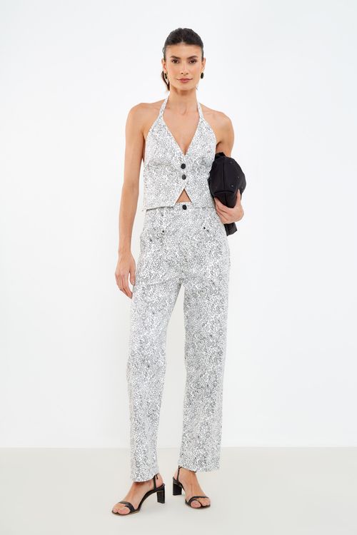 Calça Sarja Estampa Line - Est Line Mini