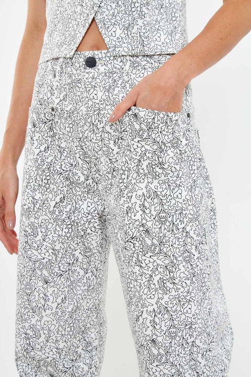 Calça Sarja Estampa Line - Est Line Mini