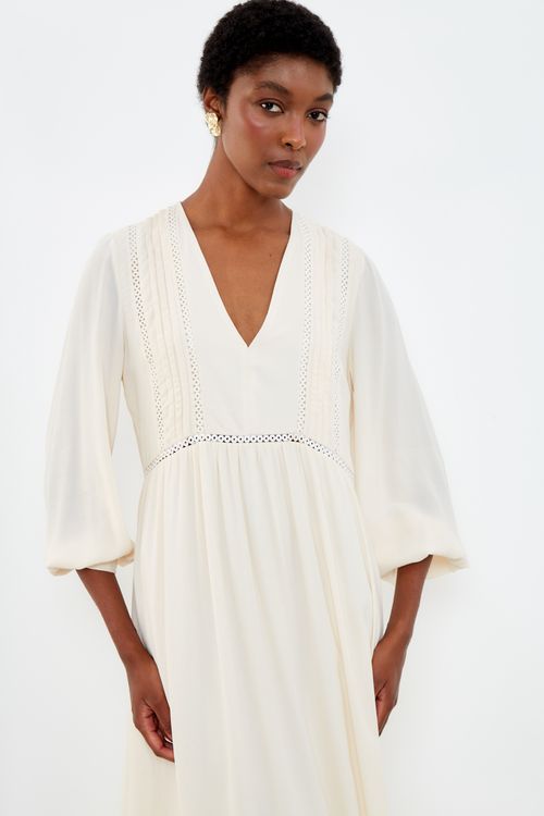 Vestido Casual Aviamentos - Off Rustica