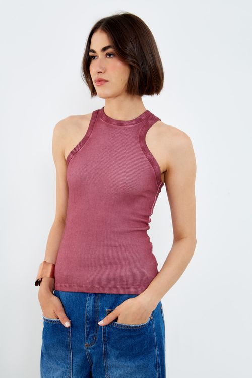 Regata Malha Rib Nadador - Uva