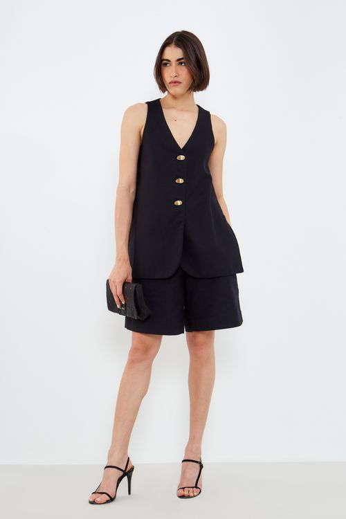 Colete Maxi Textura - Preto