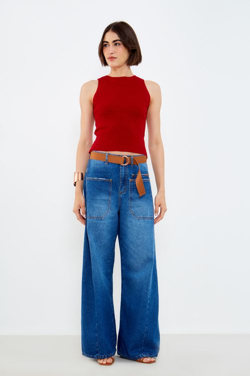 Regata Tricot Básica - Vermelho Delfos