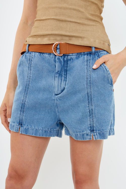 Short Jeans Bolso Faca - Jeans