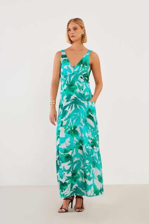 Vestido Longo Estampa Salvia - Est Salvia