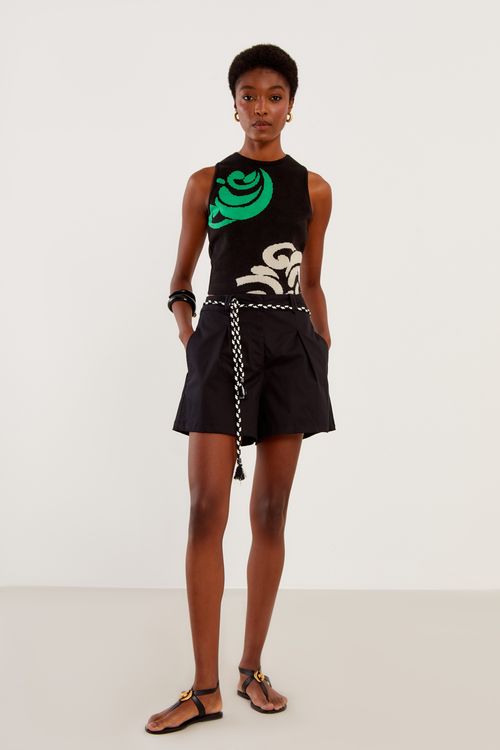 Short Casual Com Fivela - Preto