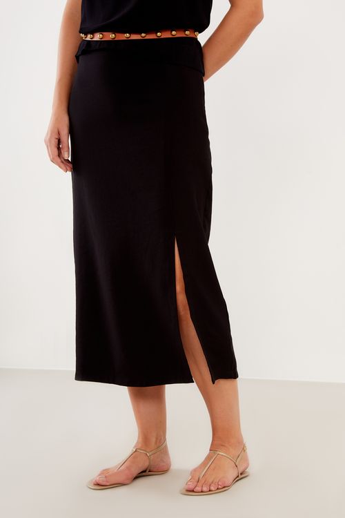Saia Midi Elaborado - Preto