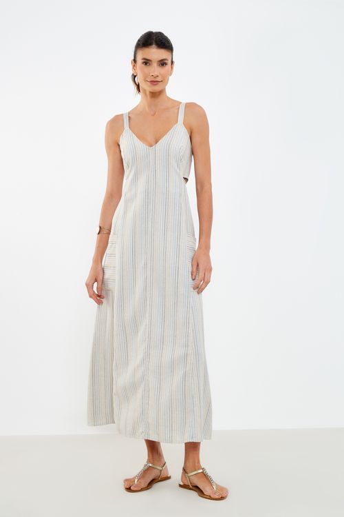 Vestido Midi Listrado - Listrado