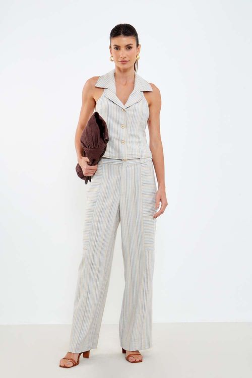 Calça Pantalona Listrada - Listrado