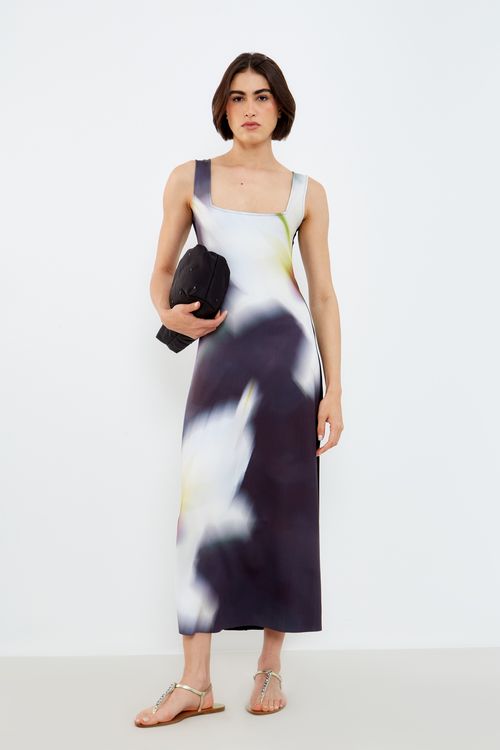 Vestido Malha Estampa Hibi - Est Hibi