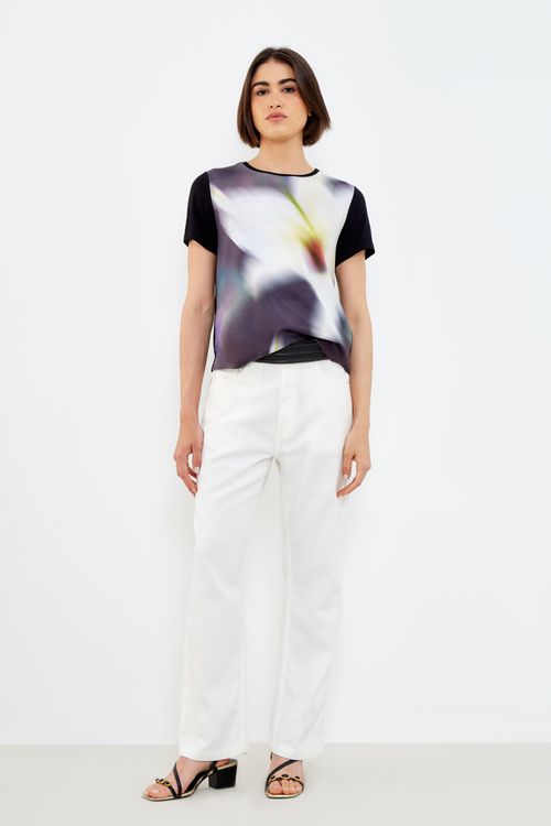 Blusa Malha Estampa Hibi - Est Hibi