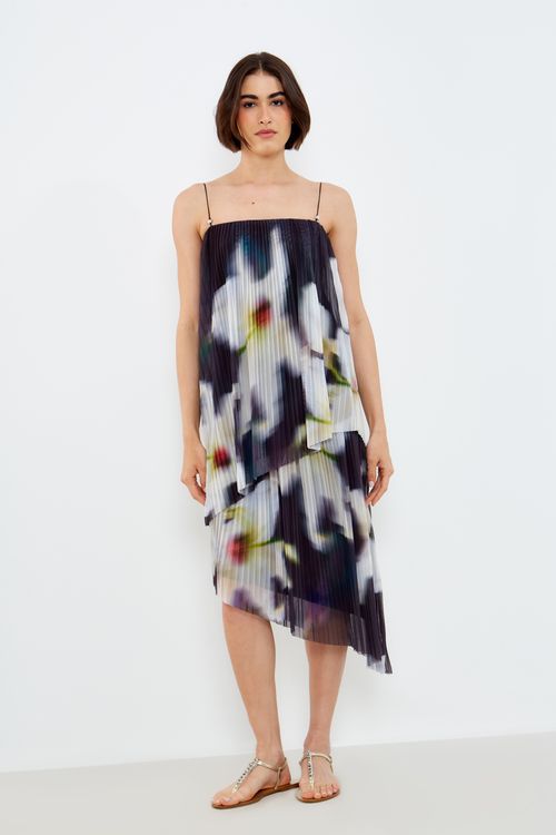 Blusa Alça Tule Estampa Hibi - Est Hibi