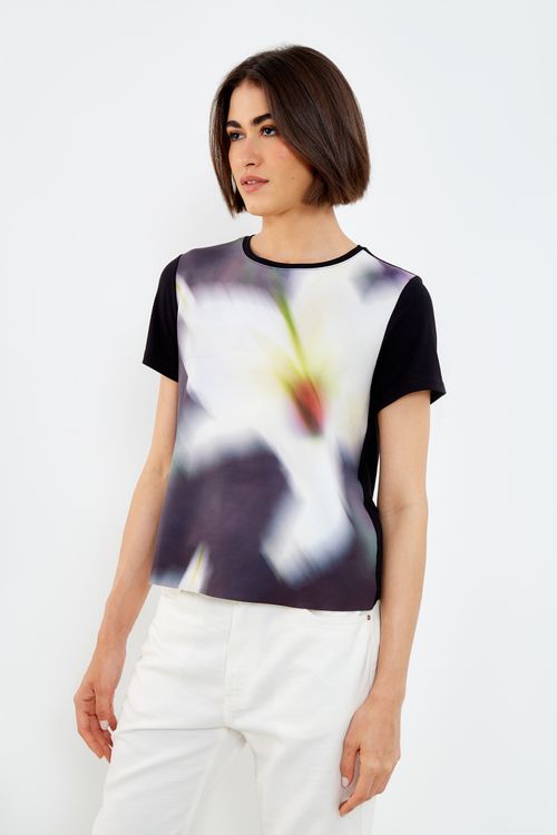 Blusa Malha Estampa Hibi - Est Hibi