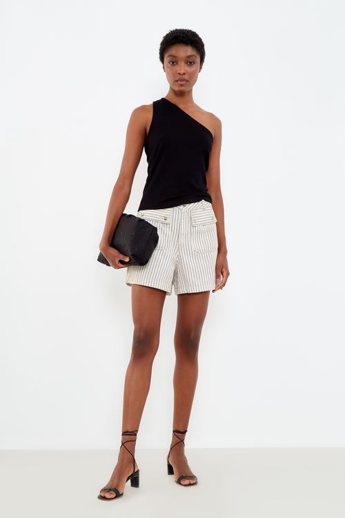 Short Sarja Estampa Listra - Est Lis