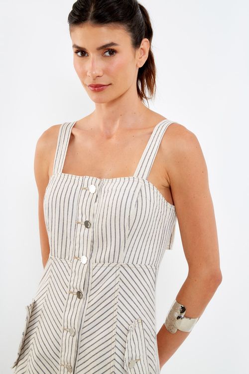 Vestido Sarja Estampa Listra - Est Lis