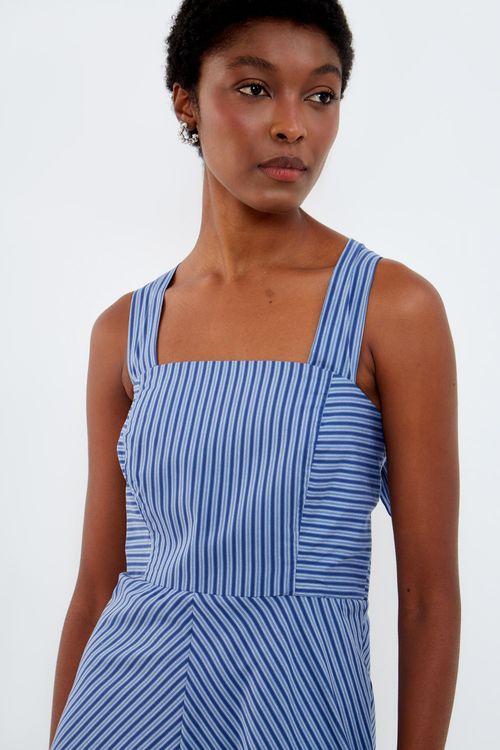 Vestido Midi Listrado - Listrado