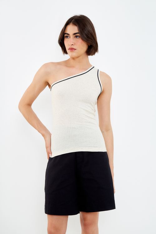Blusa Malha Ombro Só Lin - Cru