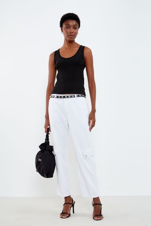Regata Tricot Rayon - Preto
