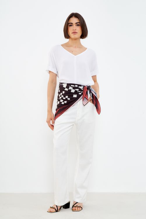 Blusa Decote v a Fio - Branco