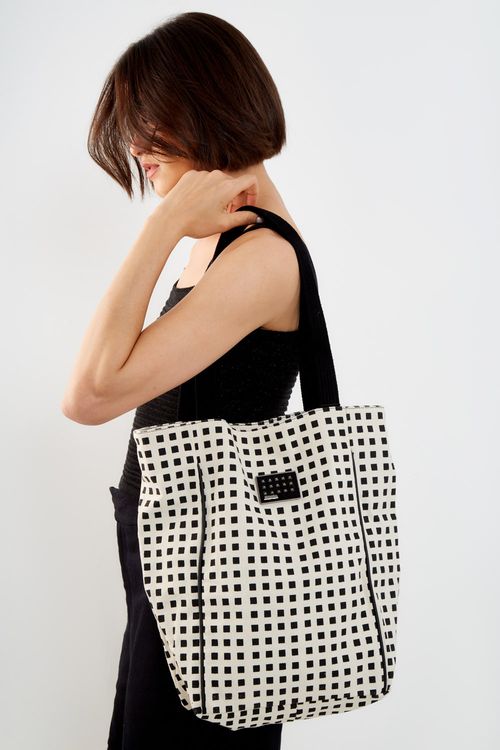 Bolsa Estampa Grid Gift - Off White