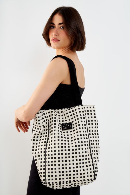 Bolsa Estampa Grid Gift - Off White