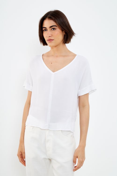 Blusa Decote v a Fio - Branco