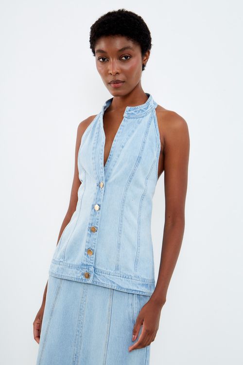Blusa Jeans Gola Padre - Jeans
