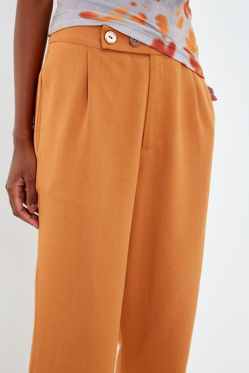 Calça Casual Reta - Cobre Flame