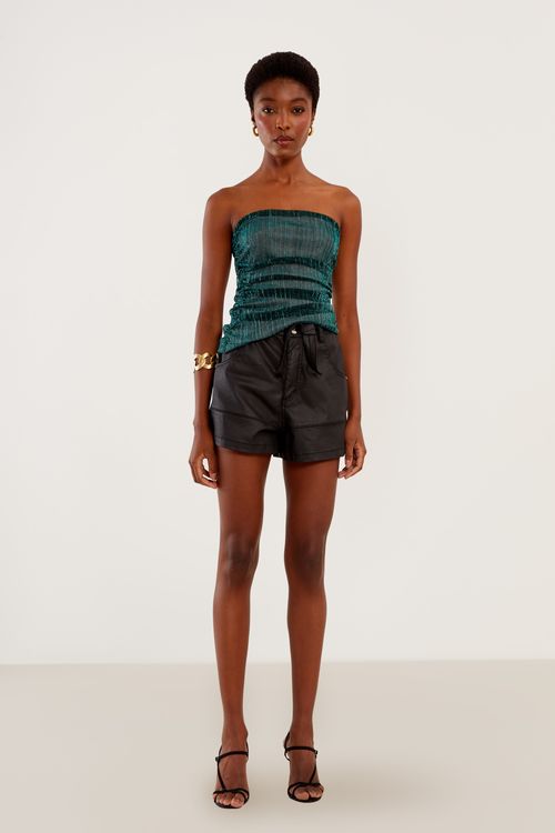 Blusa Malha Sem Alça Glow - Verde Salvia