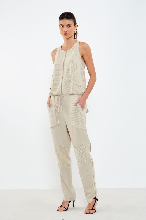 Calça Malha Linho Cordone - Cru