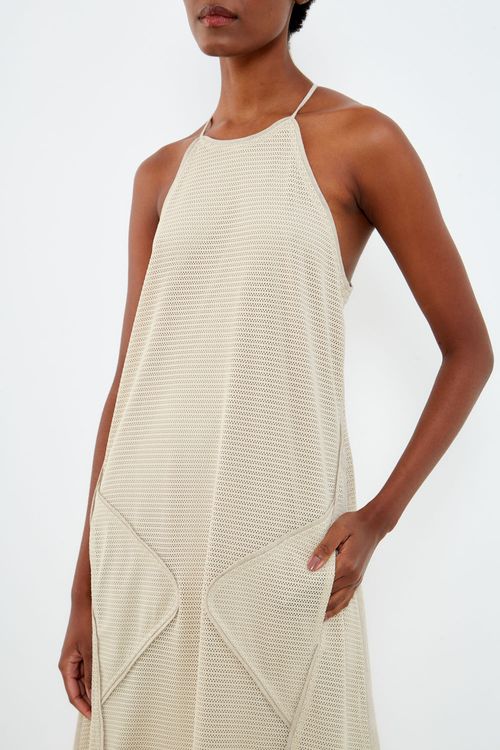 Vestido Malha Linho Cordone - Cru