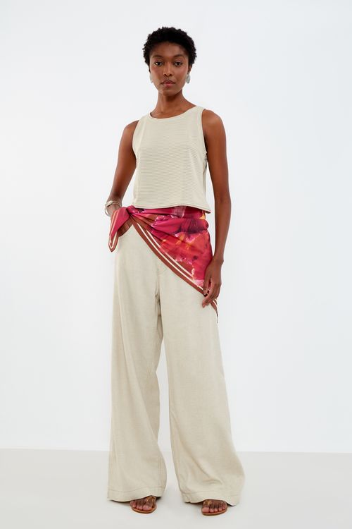 Calça Sarja 5 Bolsos - Cru