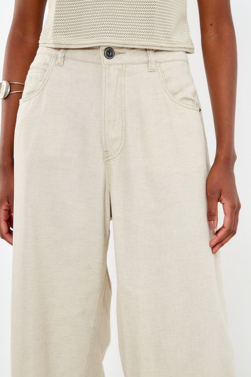 Calça Sarja 5 Bolsos - Cru